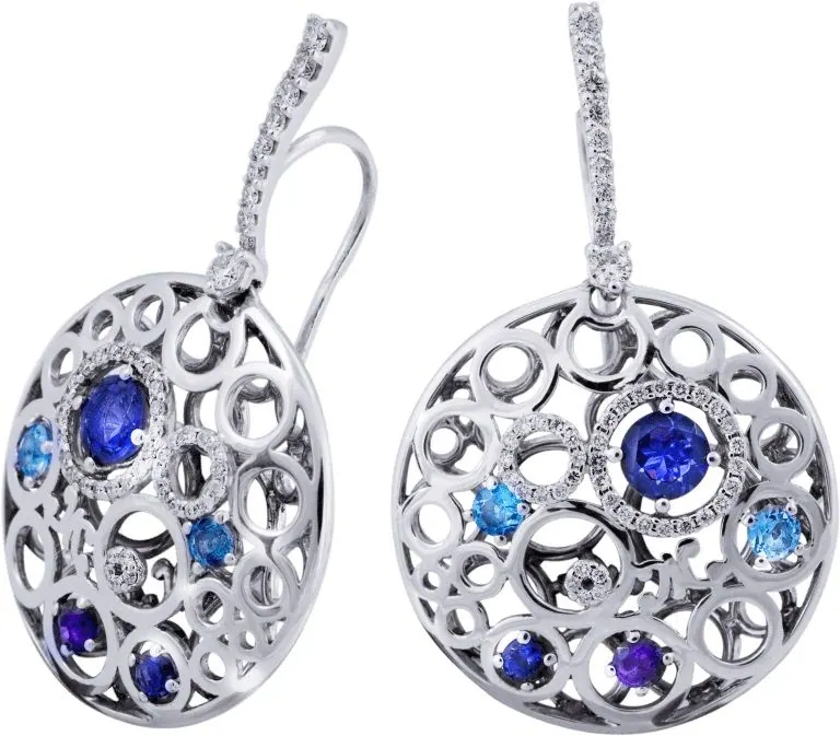 Korloff Diamond / Sapphire Earrings Precious Gold Collection by Korloff PARIS
