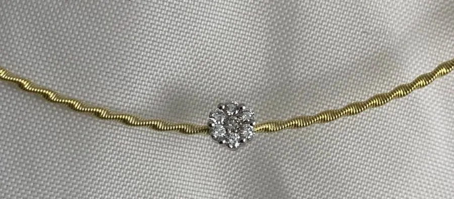 Öro Trend Yellow Gold Diamond Necklace view 2