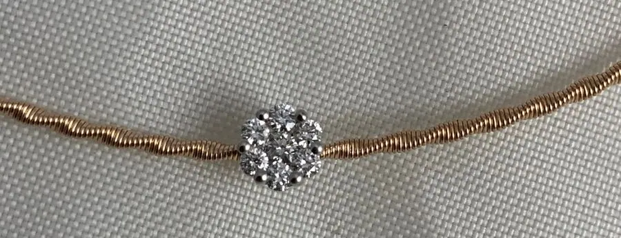 Öro Trend Rose Gold Diamond Necklace view 2