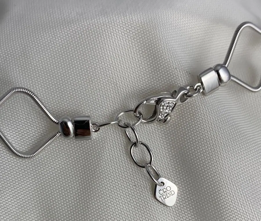 Öro Trend white Gold Diamond NECKLACE WITH LOBSTER CLASP SET WITH DIAMONDS view 2