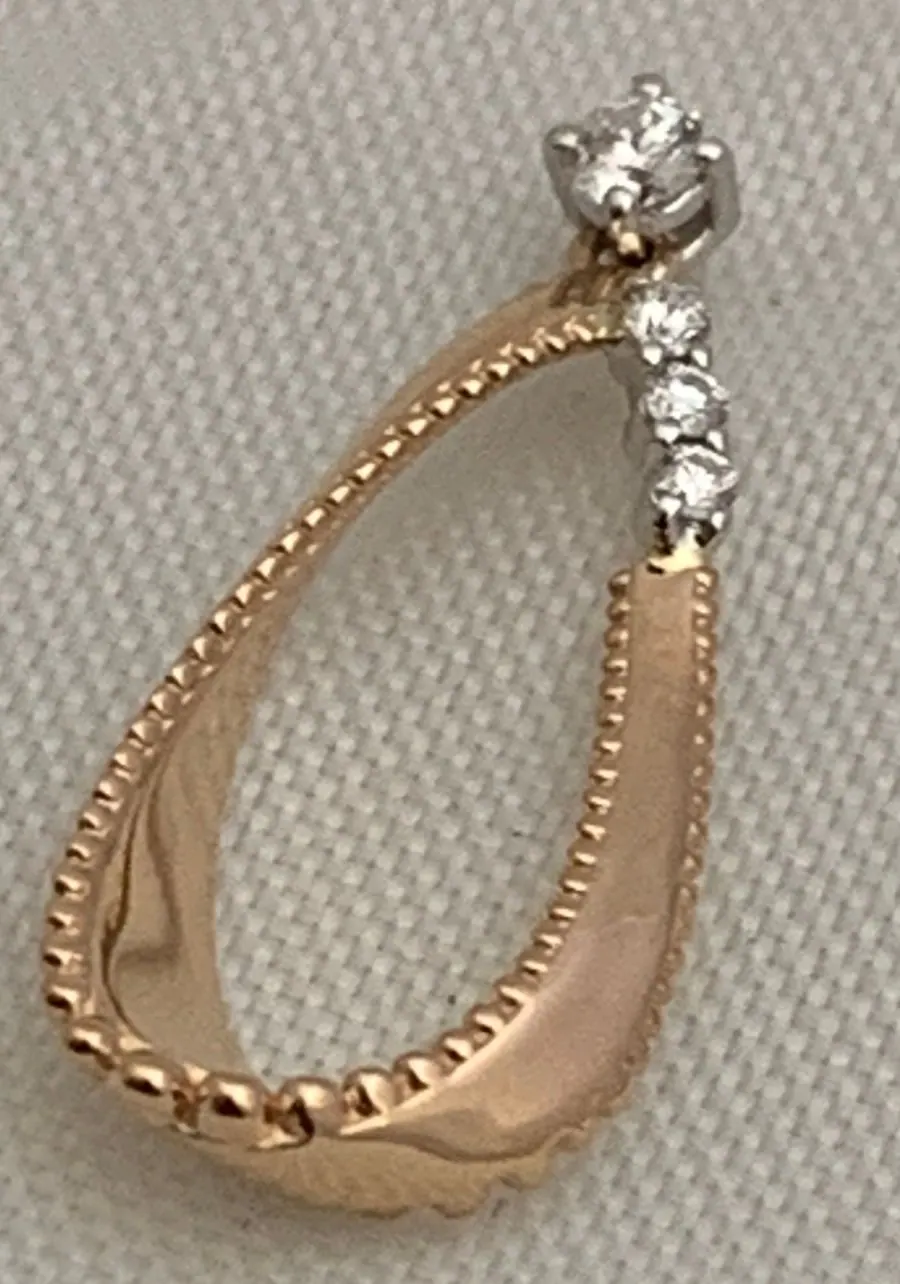Öro Trend Rose Gold Diamond Earrings with friction backs view 2