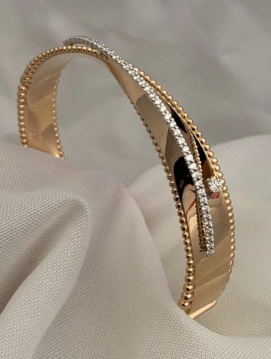 Öro Trend Rose Gold Diamond Bangle/Bracelet