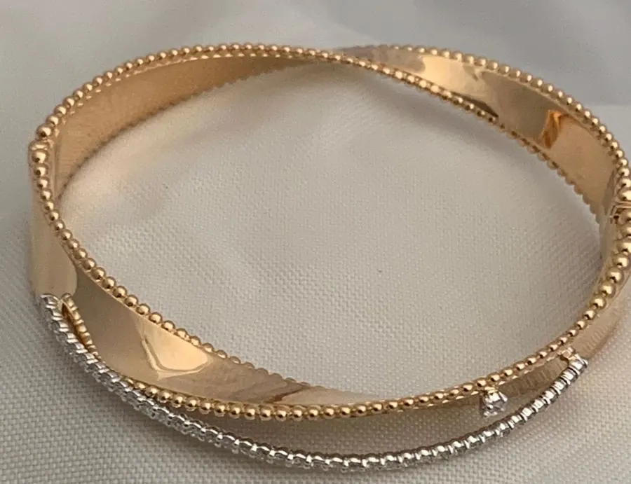 Öro Trend Rose Gold Diamond Bangle/Bracelet view 2
