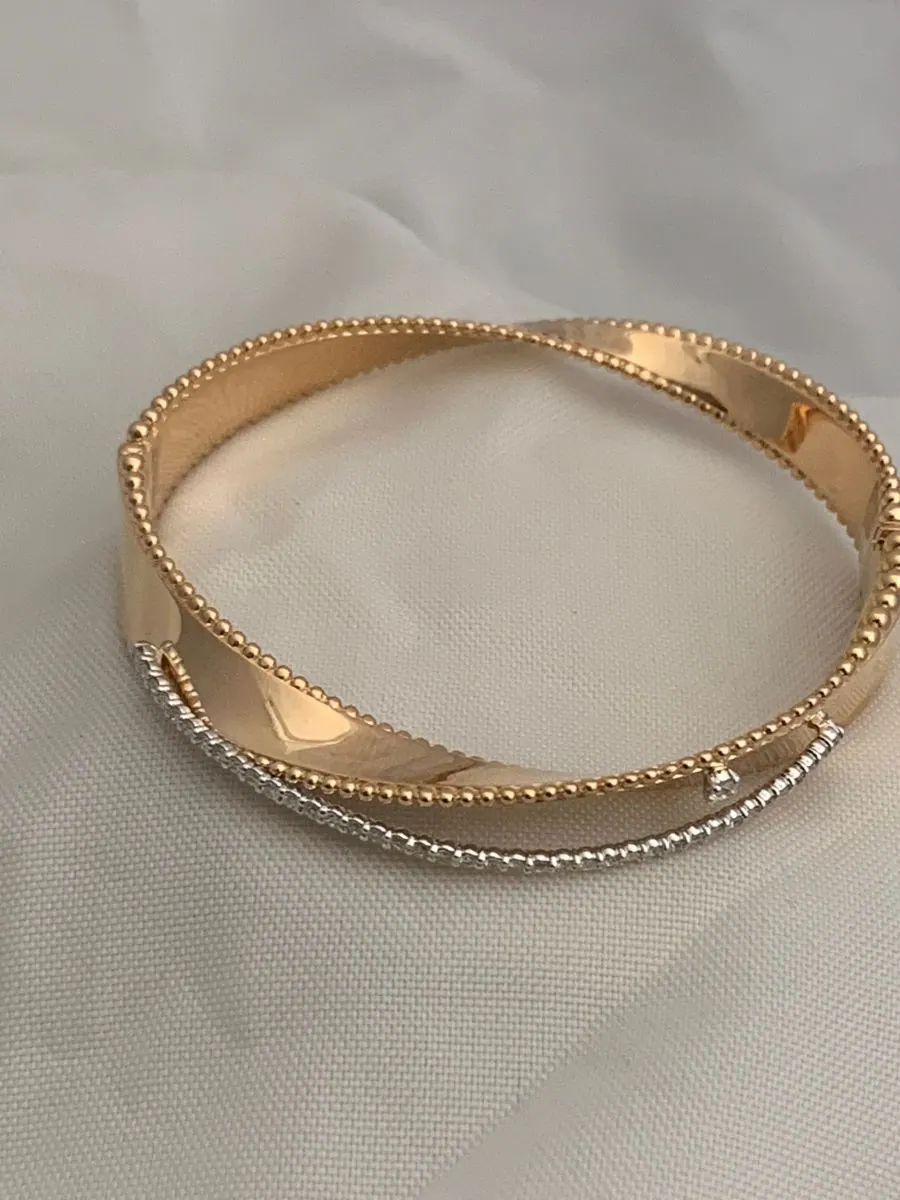 Öro Trend Rose Gold Diamond Bangle/Bracelet view 3