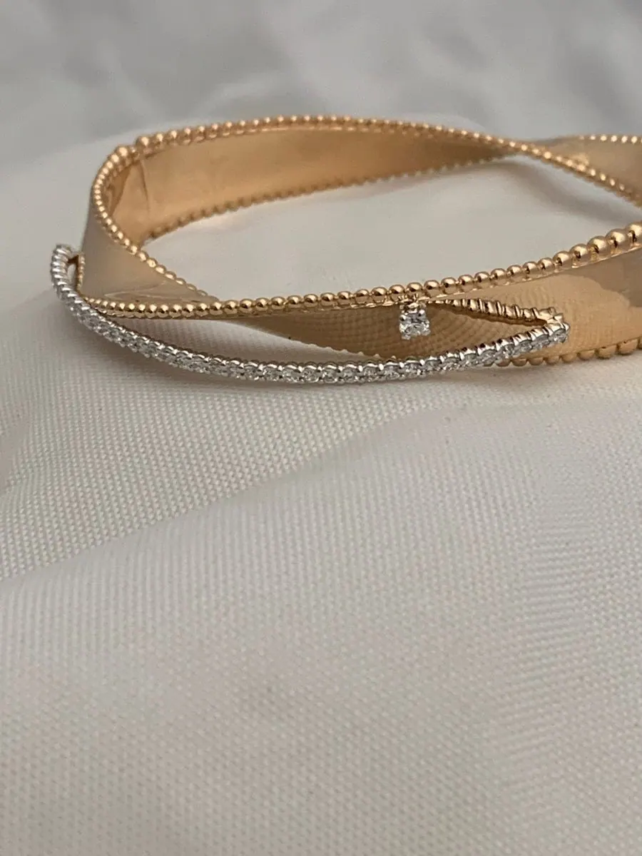 Öro Trend Rose Gold Diamond Bangle/Bracelet view 4