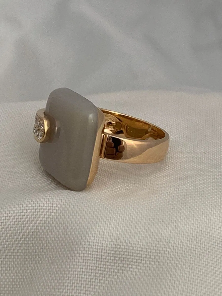 Öro Trend Rose Gold Diamond & Agata Ring view 4