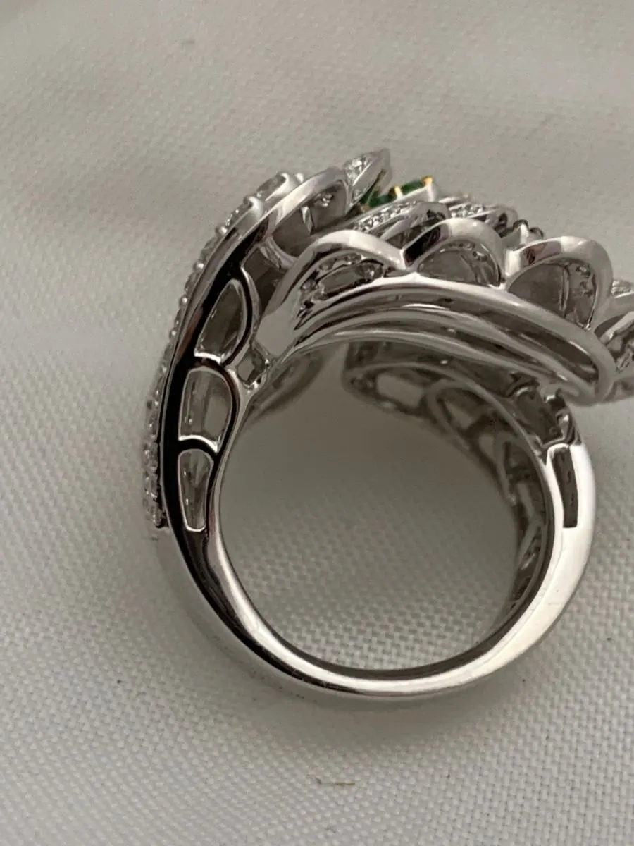 Öro Trend White Gold Black , White Diamond & Tsavorite Ring view 3