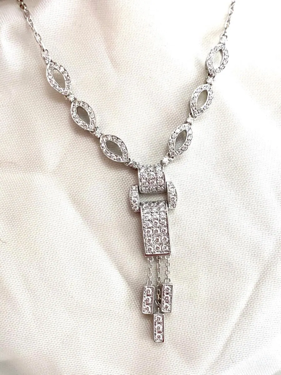 18K W/Gold Dia. 2.5cts Necklace