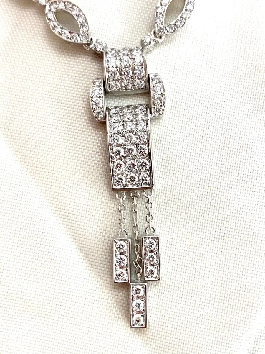 18K W/Gold Dia. 2.5cts Necklace view 5
