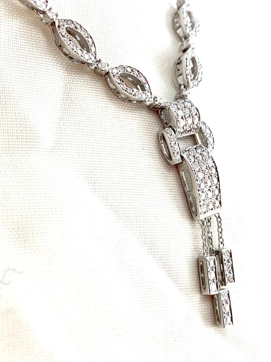 18K W/Gold Dia. 2.5cts Necklace view 6