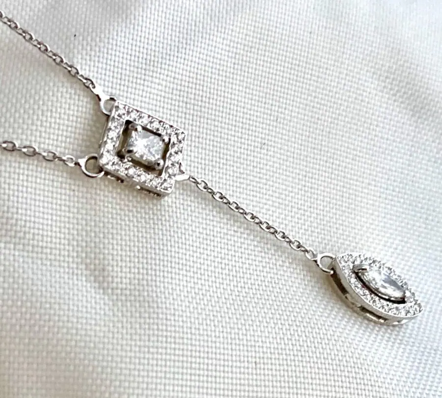 18K White Gold Dia. 0.5ct Necklace view 2