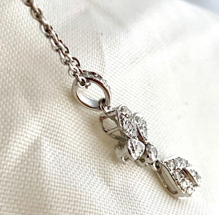 18K White Gold Diamond Pendant view 2