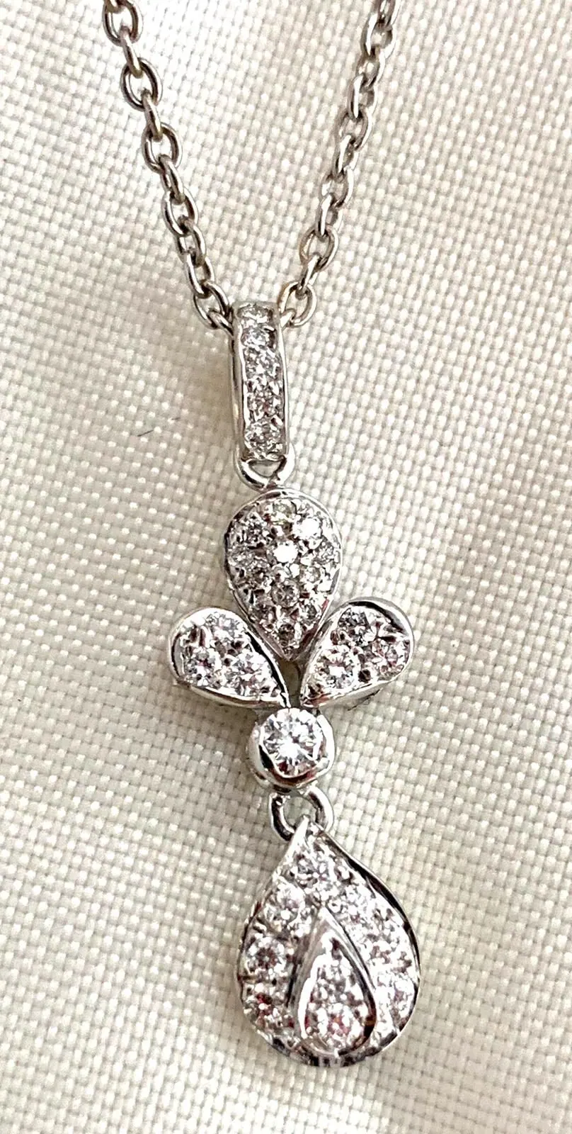 18K White Gold Diamond Pendant view 3