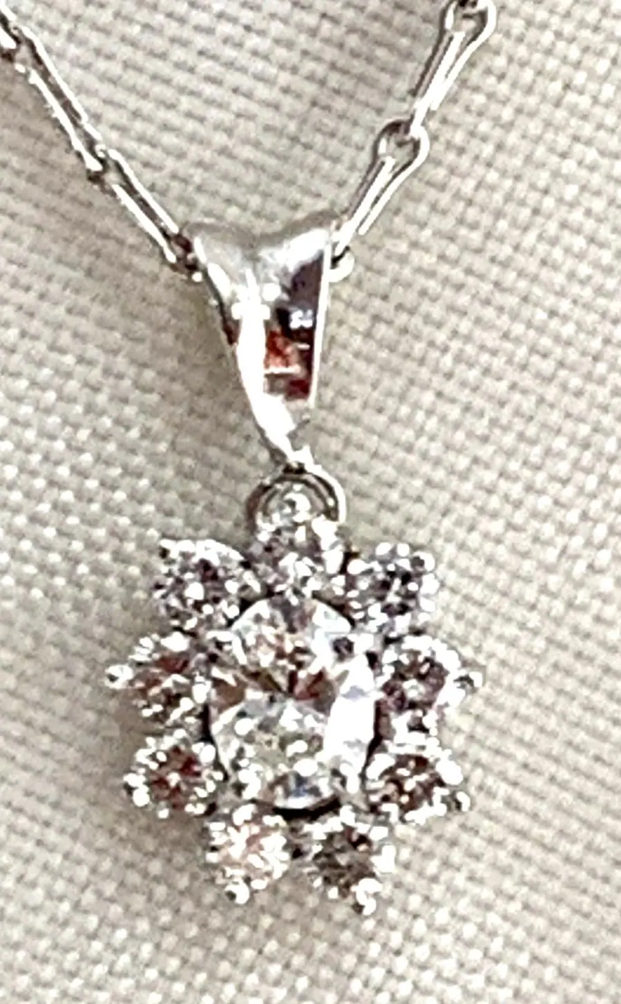 18K White Gold Diamond Pendant view 2