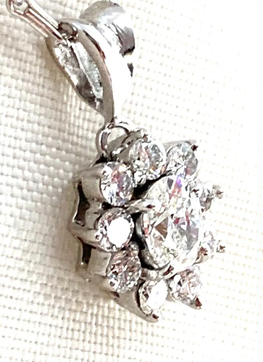 18K White Gold Diamond Pendant view 3