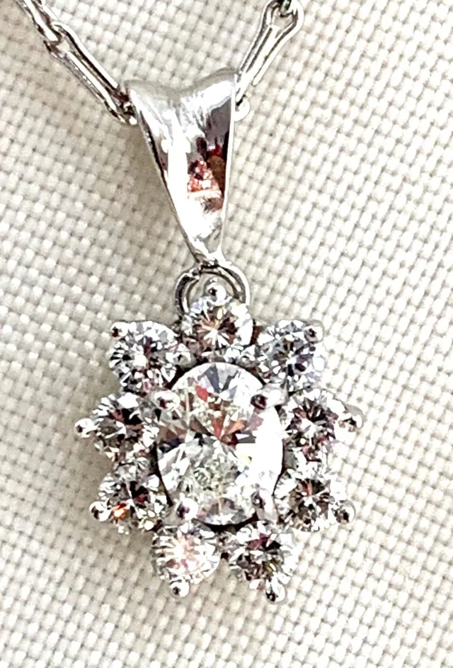 18K White Gold Diamond Pendant view 4