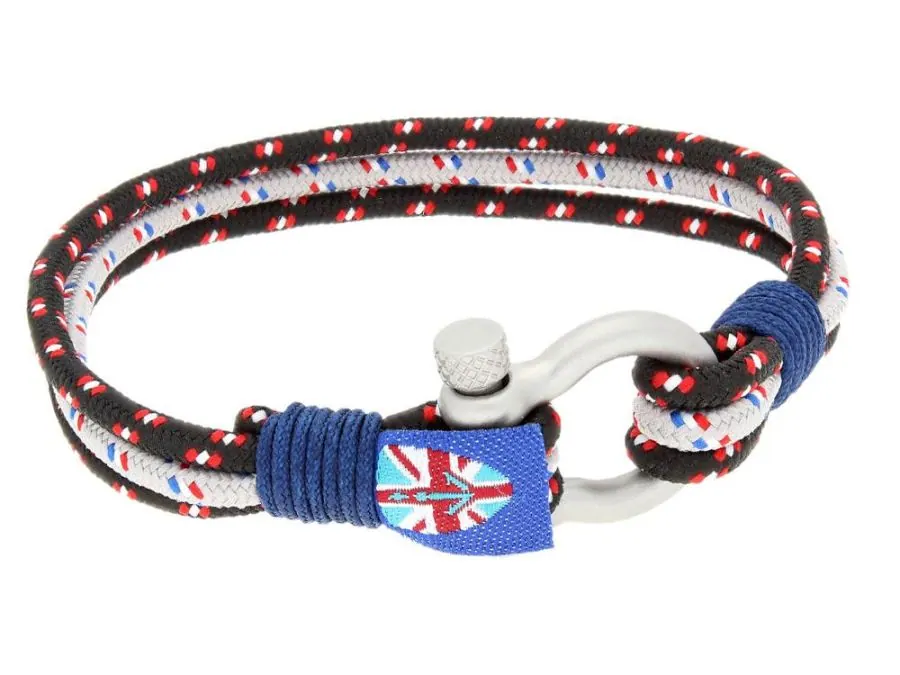 Black and grey nylon rope bracelet