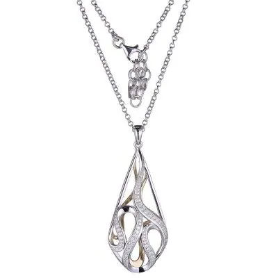 ELLE silver 2 tone CZ necklace