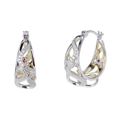 Elle 2 Tone Silver earrings
