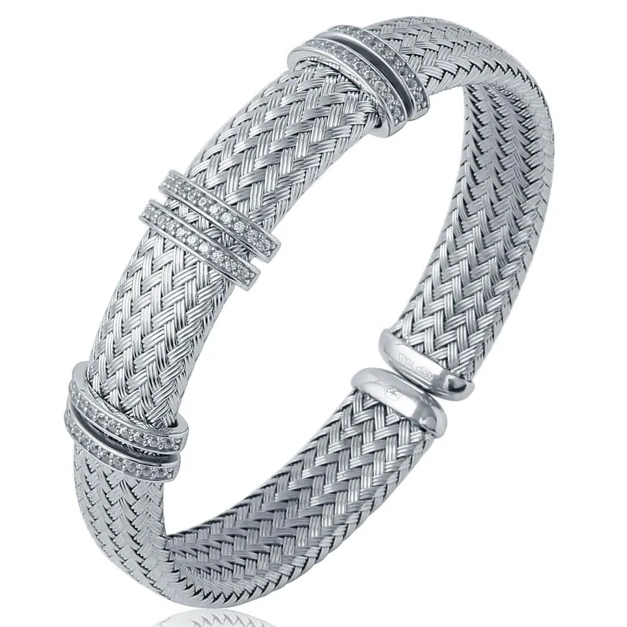 ELLE SILVER TT YL GOLD PLTD CZ BRAC