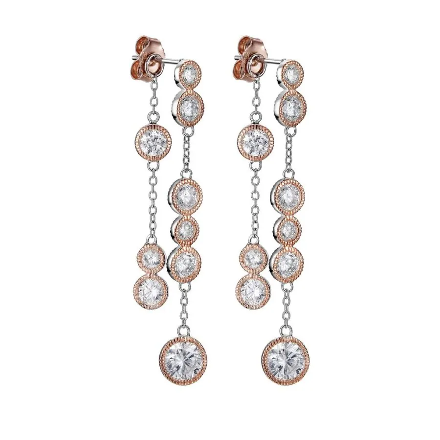 ELLE ROSE PLTD DANGLING CZ  EARRING