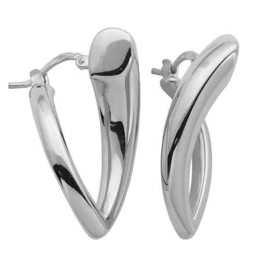Sterling Silver Electroform Earrings, approximate 30x16mm, Rhodium Finish