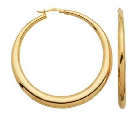 Sterling Silver Electroform Graduated Hoops, approximate 55mm, 18K Yellow Gold Finish