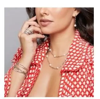 Sterling Silver Station Necklace made with Paperclip Chain (3mm) and 7 Pieces Freshwater Pearls (size 6-7mm) , Measures 16″ Long, Plus 2″ Extender for Adjustable Length, Rhodium Finish view 2