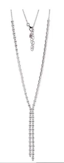 ELLE SS RHOD PLTD NECK DALLOZ CZ RD 1.5MM FACETED ROLO CHAIN 17″ EXT 2