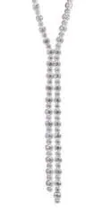 ELLE SS RHOD PLTD NECK DALLOZ CZ RD 1.5MM FACETED ROLO CHAIN 17″ EXT 2 view 2