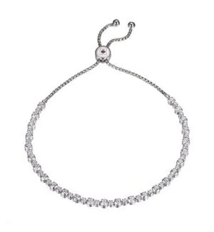 ELLE SS RHOD PLTD BRAC DALLOZ CZ RD 1.2MM ROUND BOX CHAIN 9″
