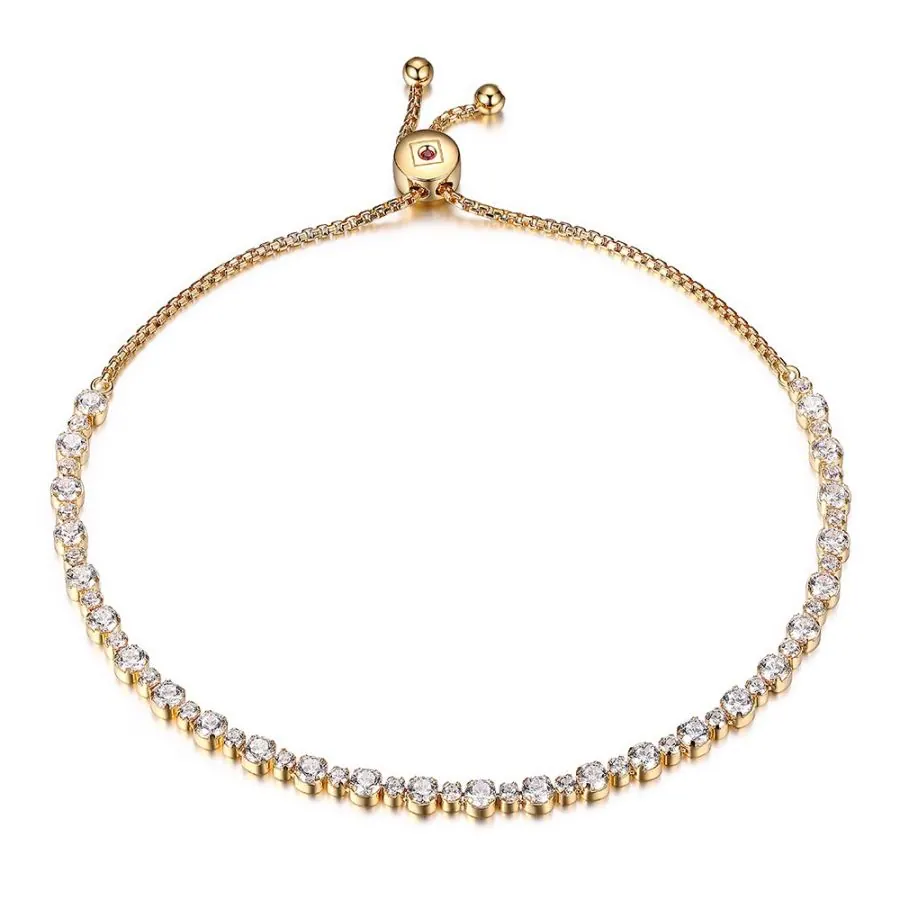 ELLE SS GP40 BRAC DALLOZ CZ RD 1.2MM ROUND BOX CHAIN 9″ view 2