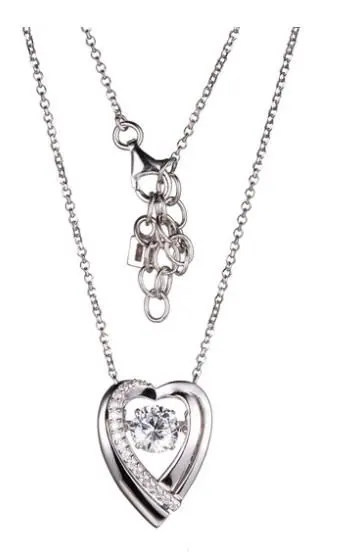 ELLE SS RHOD PLTD NECK 3A CZ RD 6.5MM & RD 1.2MM FACETED ROLO CHAIN 18″ EXT 2″