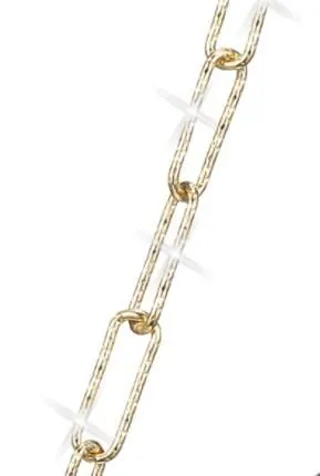 Sterling Silver Necklace made with Diamond Cut Paperclip Chain (3mm) and 2 Circles in Center, Measures 17″ Long, Plus 2″ Extender for Adjustable Length, 2 Tone, 18K Yellow Gold and Rhodium Finish view 2