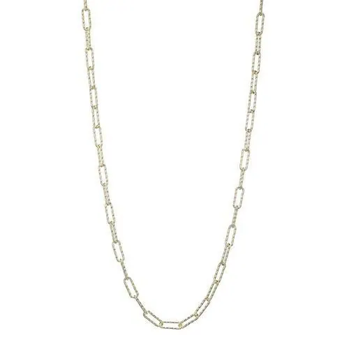 Sterling Silver Necklace made with Diamond Cut Paperclip Chain (5mm), Measures 30″ Long, 18K Yellow Gold Finish view 2