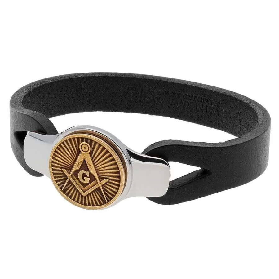 Sterling silver clasp with “Mason” bronze insert.
Black Band  top grain leather view 2