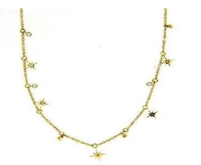 14K. YELLOW GOLD DIAMOND NECKLACE