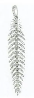 18 k WHITE GOLD FASHION DIAMOND DANGLE PENDANT view 2
