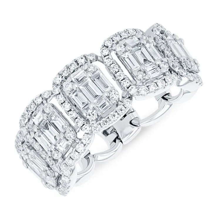 18K WHITE GOLD CONTEMPORARY FLEXIBLE DIAMOND RING