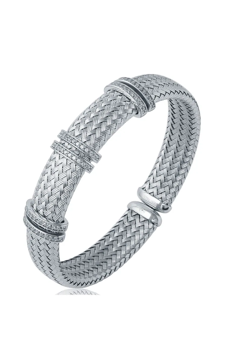 12 mm CHARLES GARNIER STERLING SILVER WITH CZ FERRARA BRACELET