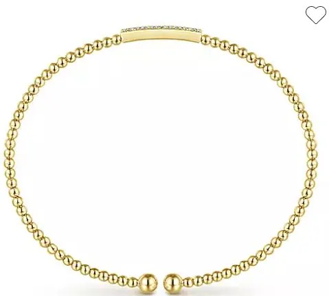 Gabrial  & Co. 14K Yellow Gold Bujukan Bead Cuff Bracelet with Diamonds view 5