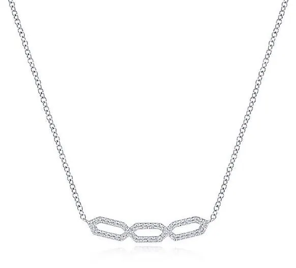 Gabrial  & Co. 14K White Gold Triple Loop Diamond Bar Necklace