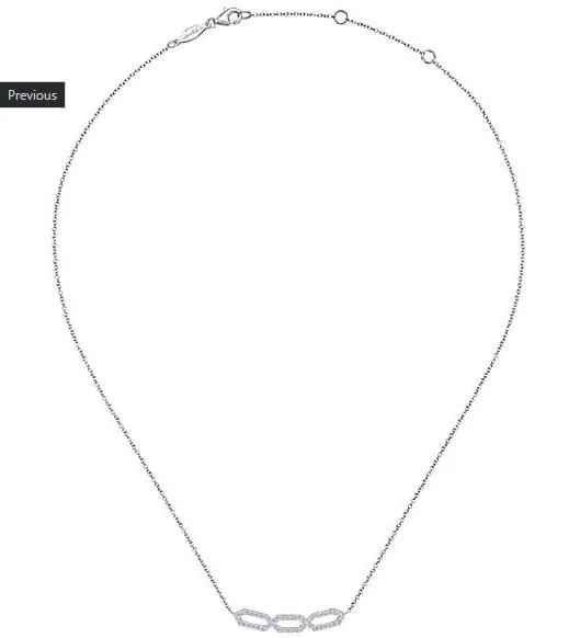 Gabrial  & Co. 14K White Gold Triple Loop Diamond Bar Necklace view 2