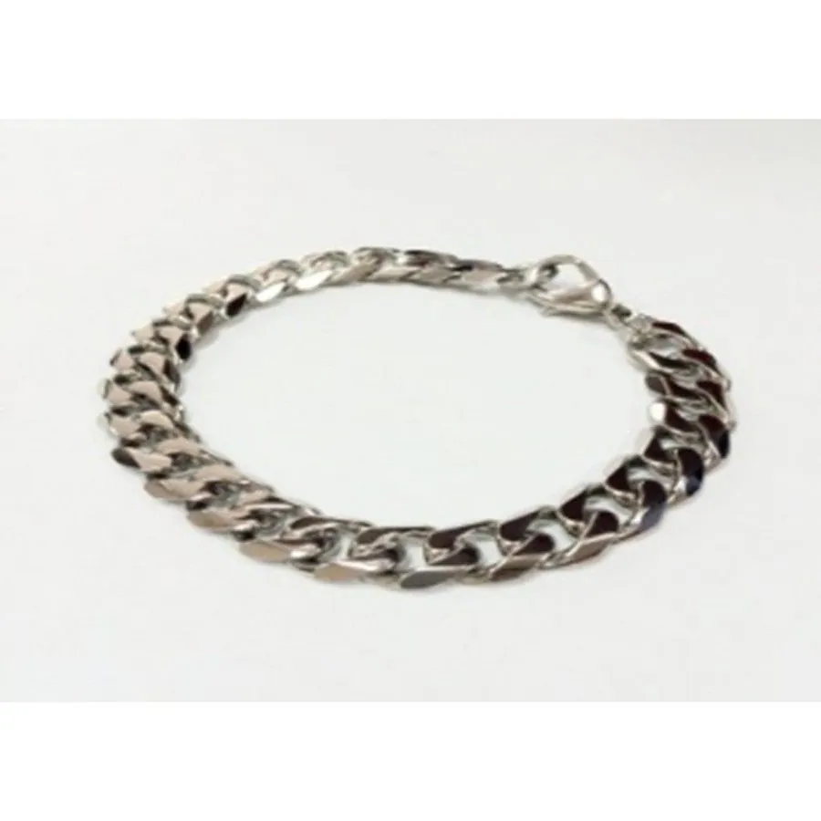 STAINLESS STEEL 10MM CURB BRACELET 9″