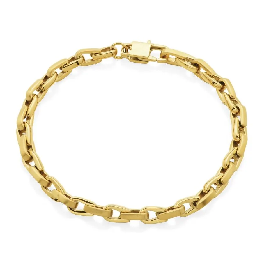 STEELX 5.5MM LINK CHAIN IN IP GOLD MATTE AND HIGH POLISHED 8.5″