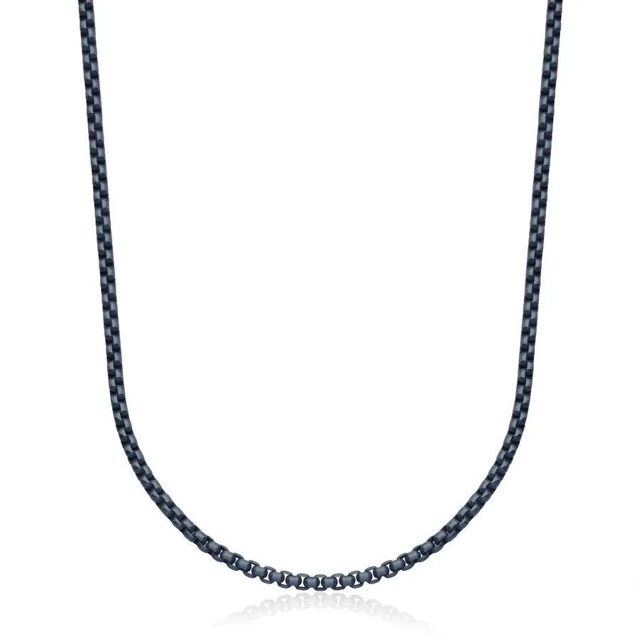 STEELX 3.5MM ROUND BOX CHAIN WITH IP MATTE BLUE PLATING. 24″