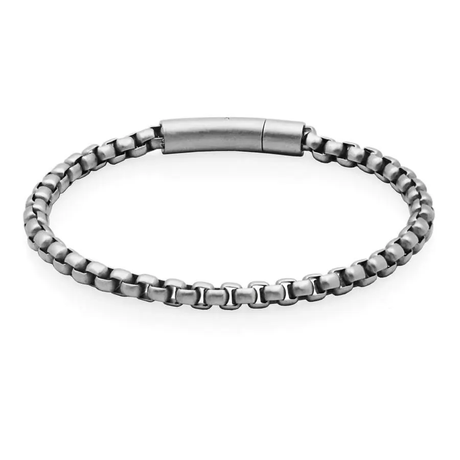STEELX 5MM ROUND BOX CHAIN BRACELET WITH MATTE FINISH. 8.5″