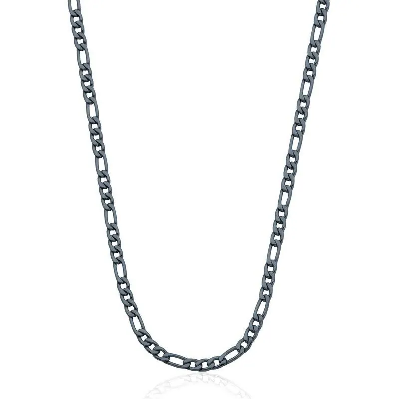 STEELX 4.5mm Figaro chain bracelet in IP grey blue. 24″