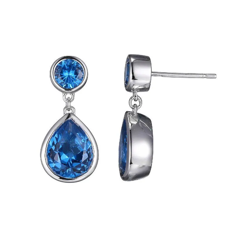 Charles Garnier Sterling Silver Blue Spinel Drop Earrings