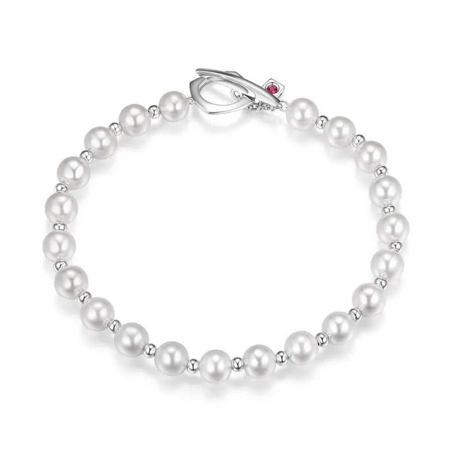 Elle Gem Clip White Shell Beaded Bracelet
